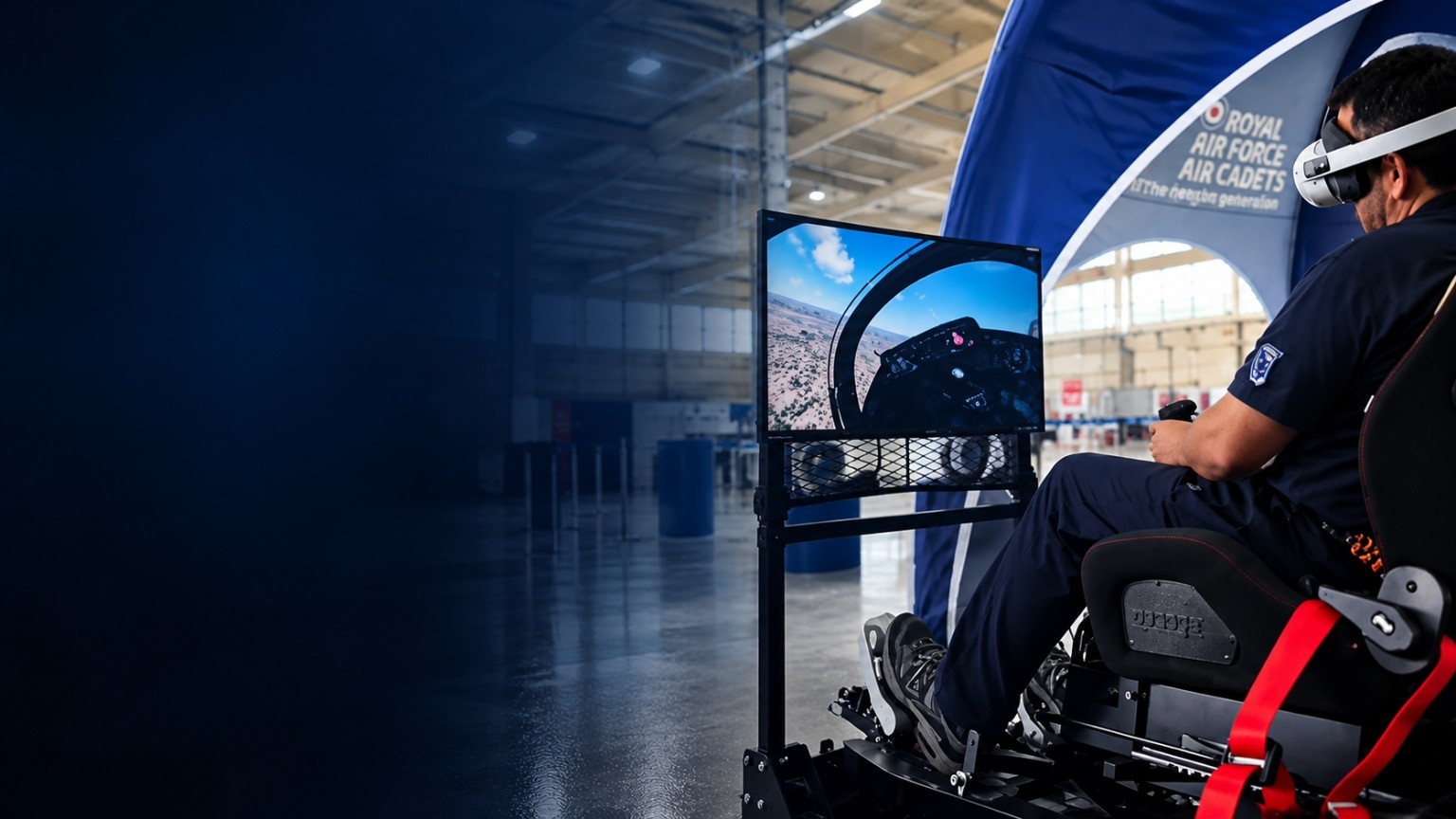 Aircraft cadet training with Ground VR flight simulator